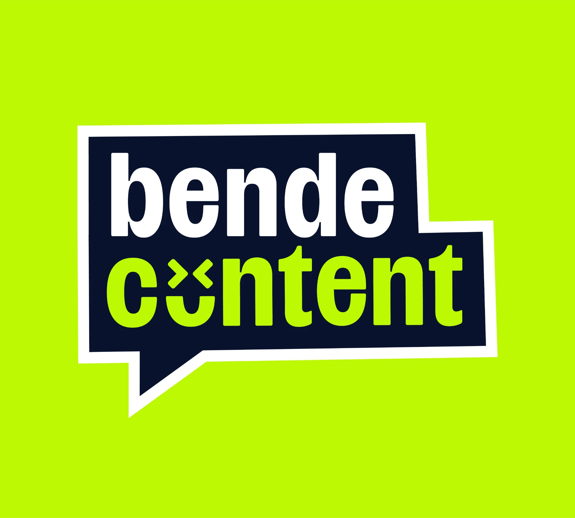 Logo van Bende Content op een limoengroene achtergrond