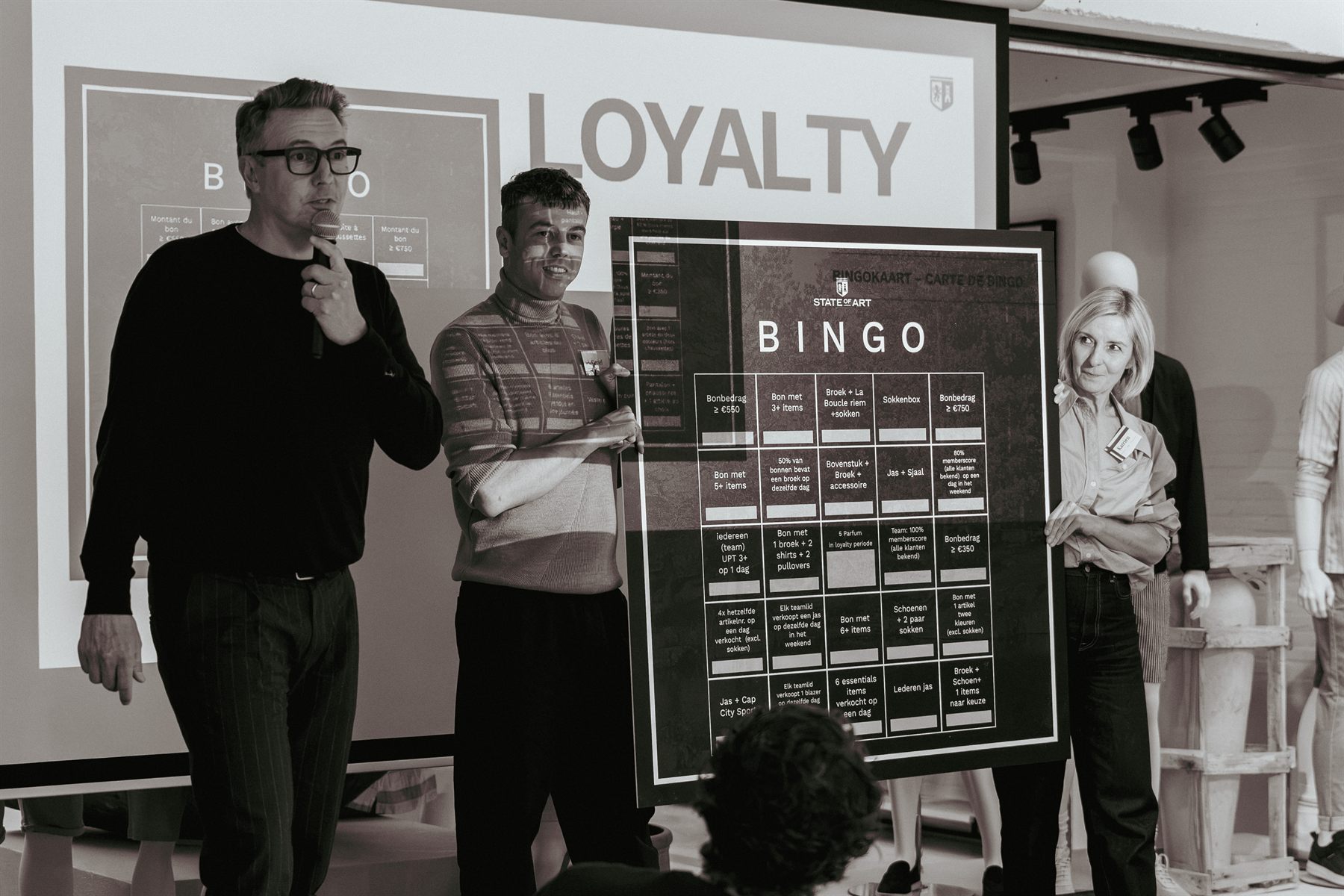 Presentatie voor het publiek in de winkel